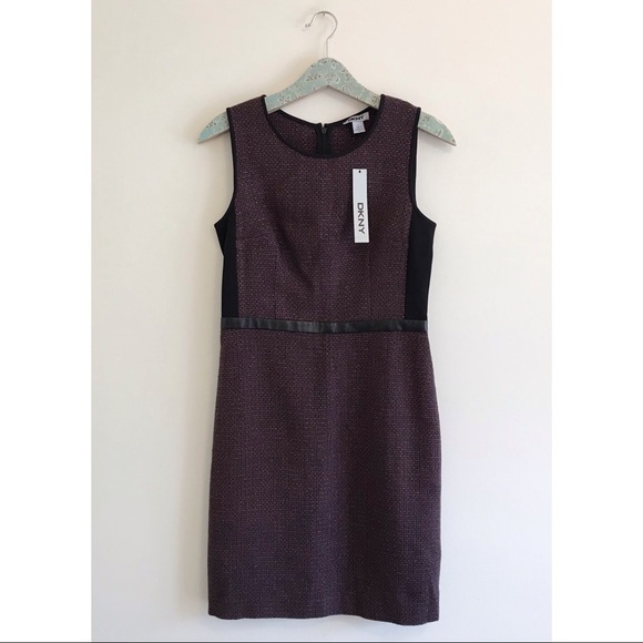 NWT DKNY Purple Tweed Sheath Dress - Picture 1 of 6